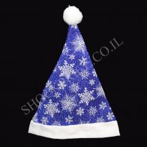 כובע של סנטה עם פתיתי שלג כחול