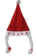 כובע סנטה בנות עם אורות כוכבים 