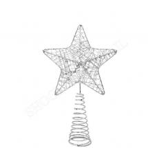 Звезда-верхушка для ёлки металлическая серебро