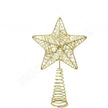 Звезда-верхушка для ёлки металлическая золото