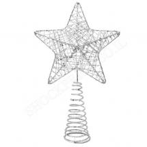 Звезда-верхушка для ёлки металлическая серебро
