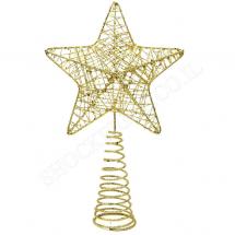 Звезда-верхушка для ёлки металлическая золото