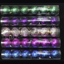 Новогодний набор 6 фиолетовых шаров - диско