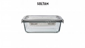 מיכל אחסון מזון מלבן/ קופסה זכוכית 1000 מ''ל SOLTAM Click Lock מיכל אחסון מזון מלבן/ קופסה זכוכית 1000 מ''ל SOLTAM Click Lock