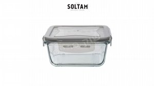 מיכל אחסון מזון מרובע/ קופסה זכוכית 330 מ"ל SOLTAM Click Lock מיכל אחסון מזון מרובע/ קופסה זכוכית 330 מ"ל SOLTAM Click Lock