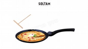 מחבת קרפ סולתם חלקה 25 ס"מ עם מרדד עץ Bake it Up SOLTAM מחבת קרפ סולתם חלקה 25 ס"מ עם מרדד עץ Bake it Up SOLTAM