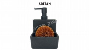Resin דיספנסר שחור לסבון נוזלי סולתם Resin דיספנסר שחור לסבון נוזלי סולתם