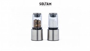 סט טחנות מלח ופלפל ידני נירוסטה SOLTAM Spices סט טחנות מלח ופלפל ידני נירוסטה SOLTAM Spices