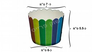 מאפינס גדולים לאפייה וקינוח פסים אנכיים צבעוניים 50 יח במארז מאפינס גדולים לאפייה וקינוח פסים אנכיים צבעוניים 50 יח במארז